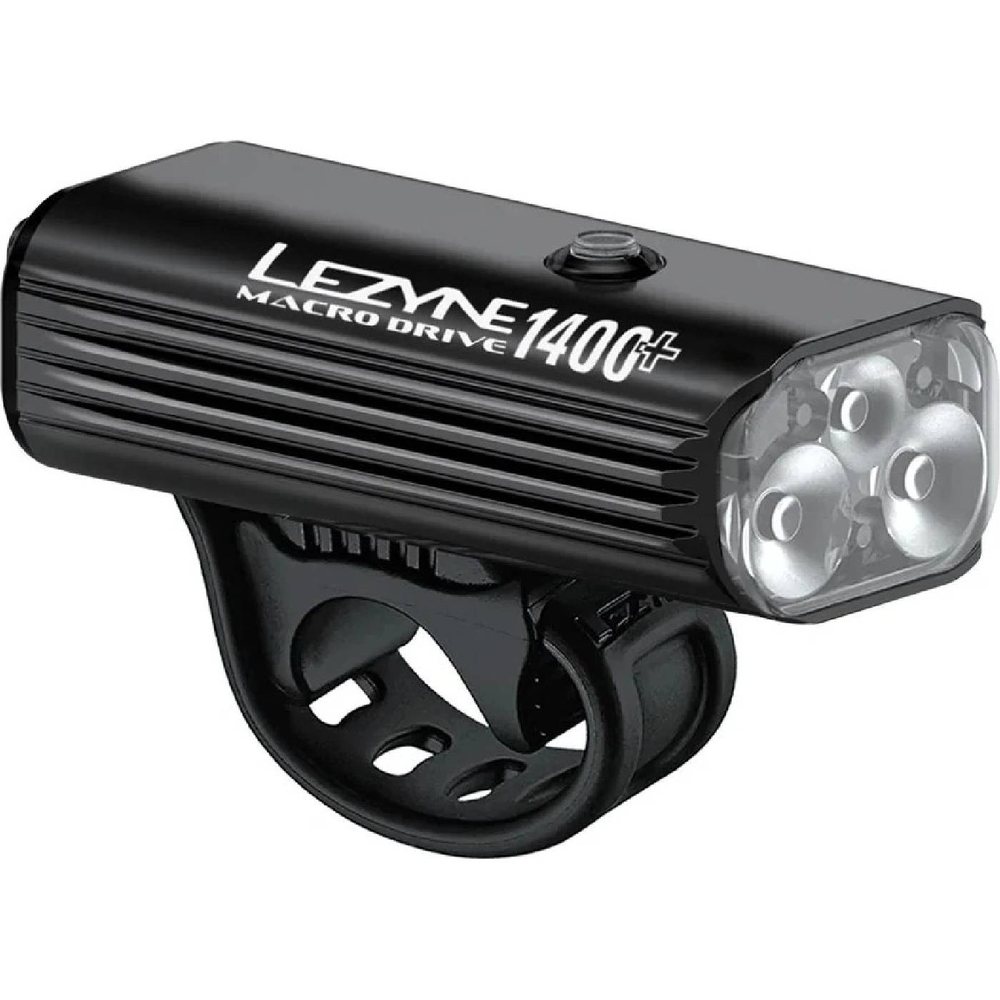 Přední světlo Lezyne Macro Drive 1400+ černé, s držákem na řídítka